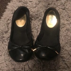 Michael Kors Black Leather Ballet Flats